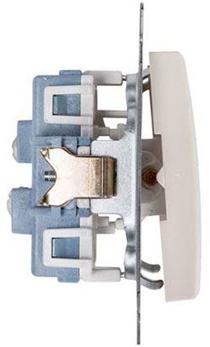 Вимикач прохідний двоклавішний Simon 54 без підсвітки 10 А 250В крем DW6/2.01/41