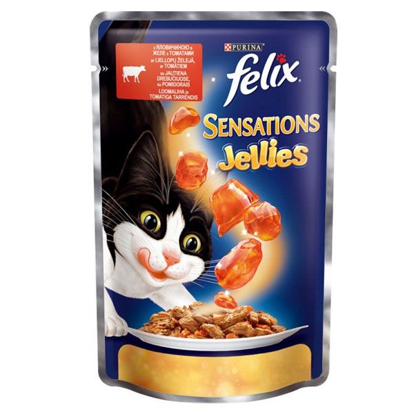 Корм Felix Sensations с говядиной и томатами 100 г