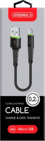 Кабель Intaleo USB – microUSB 0,2 м черный 