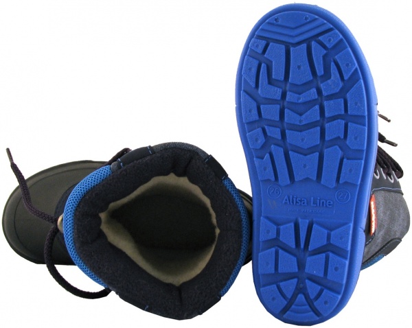 Чобітки зимові дитячі для хлопчика Alisa Line р.28-29 чорний із синім 