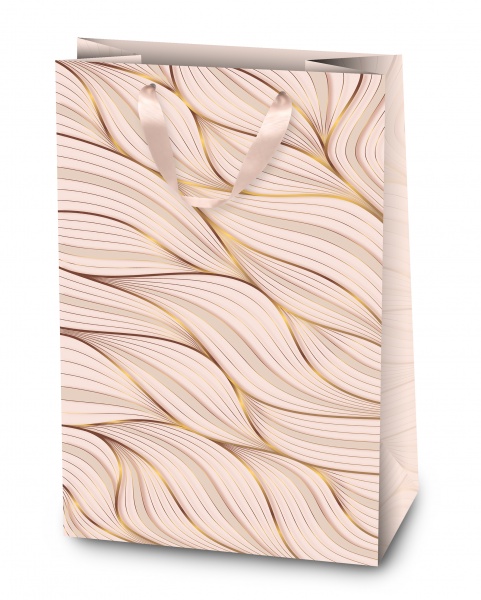 Пакет подарочный 34,5х22,5х11 пудровый