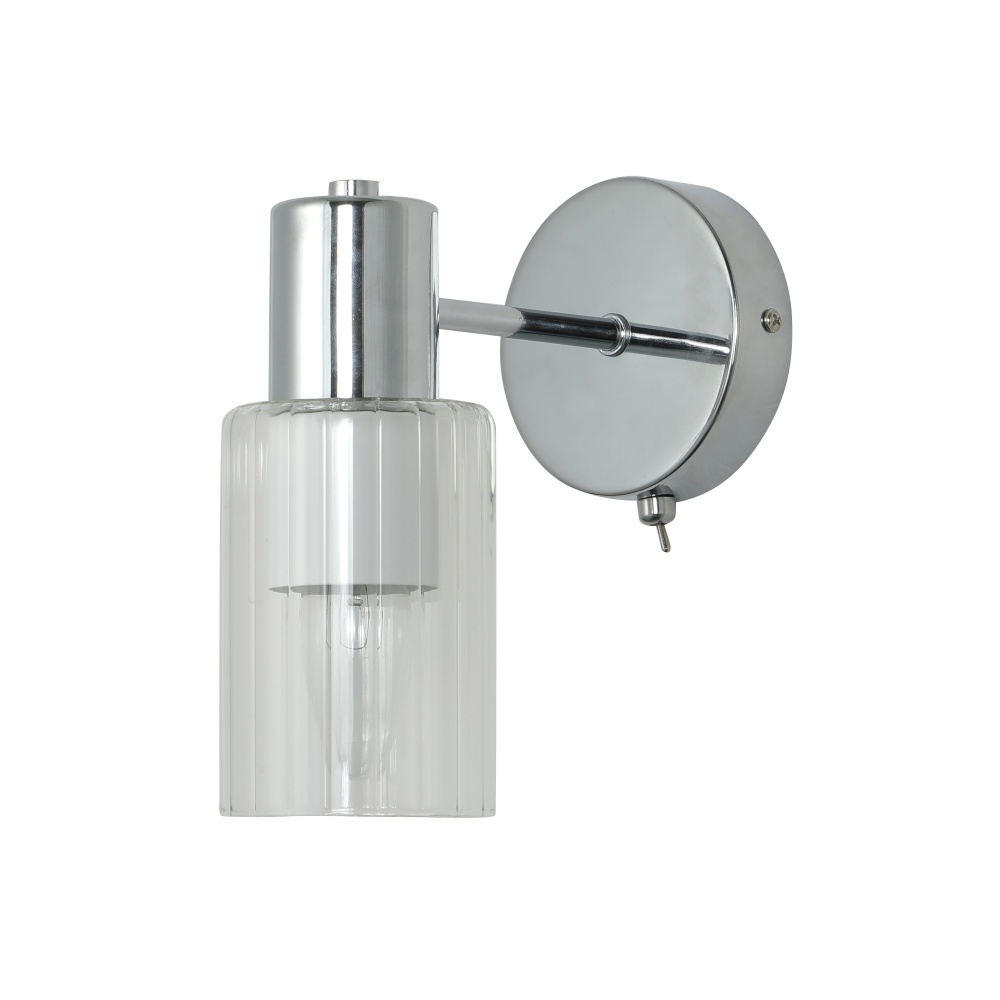 Бра Miorro Impero метал/скло 1x40 Вт E14 білий хром 51-311-063