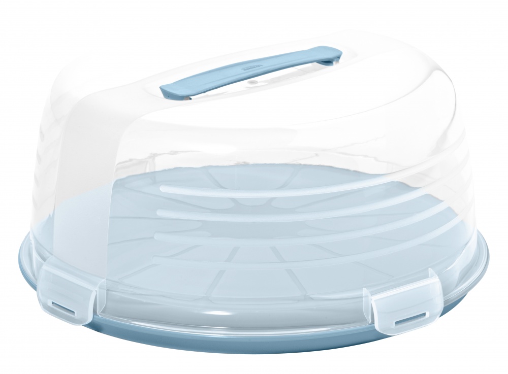 Тортовница Curver 34,7х34,7х15,6 см прозрачная/голубая 758317