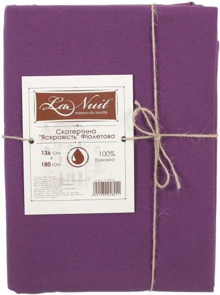 Скатерть Яркость 136x180 см фиолетовый La Nuit 