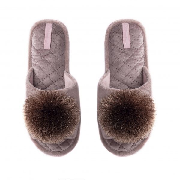 Тапки домашние Twins HS-VL помпон р. 36-37 бежевый 