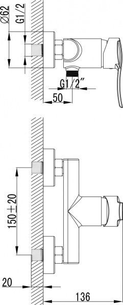 Змішувач для душу Imprese NOVA VLNA 15135