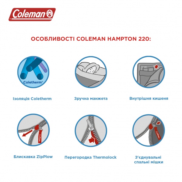 Спальний мішок 205138 Coleman Hampton 220