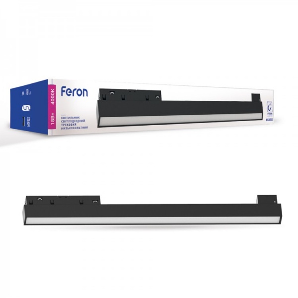 Магнітний трековий світильник 18 Вт 4000 К чорний Feron MGN302 18W 