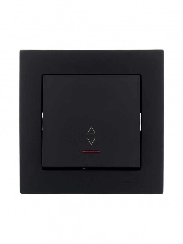 Выключатель проходной одноклавишный Lezard Vesna с подсветкой антрацит 742-4288-114