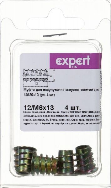 Мебельная муфта 12/М6x13 мм 4 шт.