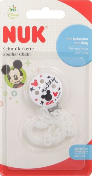 Кліпса Nuk Disney Mickey з ланцюжком для пустушок