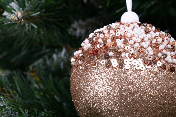 Ялинкова іграшка у формі кулі з паєтками та блискітками 80 мм CAA126660 