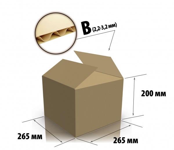 Гофроящик 265 x 265 x 200 мм