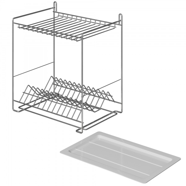 Сушилка для посуды двухъярусная с креплением на стену (СП24222)