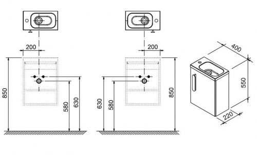 Тумба підвісна Ravak Chrome SD 400 біла X000000538 під мініумивальник Chrome 400