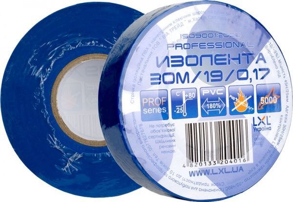 Ізострічка LXL Professional 19 мм x 30 м синя ПВХ 3919108090