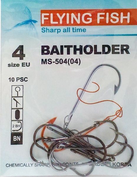 Крючок Flying Fish Baitholder №4 10 шт. MS-504(04)