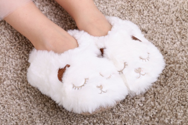 Тапочки детские для девочки Maxwin KIDS Зверюшки Котик р.35-36 молочный 