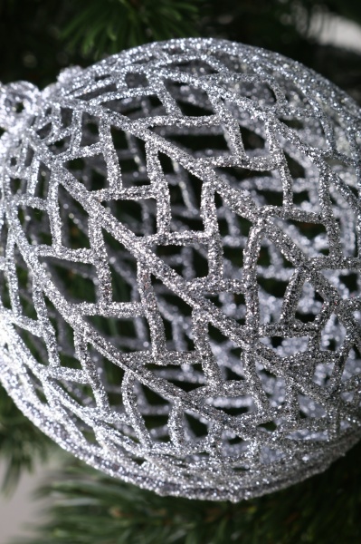 Шар новогодний SD22-124G 10 d 100 мм серебряный