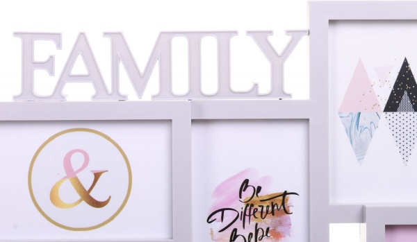 Фотоколаж Family 61,5х50,5х2,5см 12 фото 10x15 см сірий 