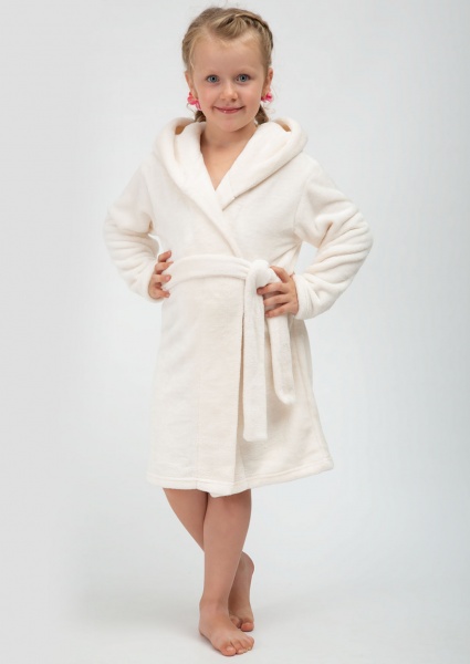 Халат детский для девочек Roksana Ушки р.158 молочный 