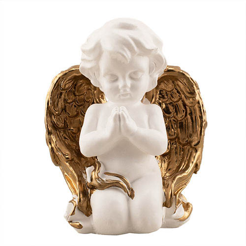 Статуэтка Decoline Ангелочек молится бело-золотой (гипс) AN0619-3(G) 16 см 