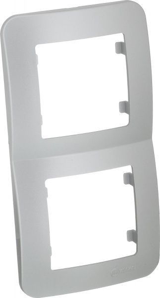 Рамка двомісна Makel Lillium Natural вертикальна сріблястий