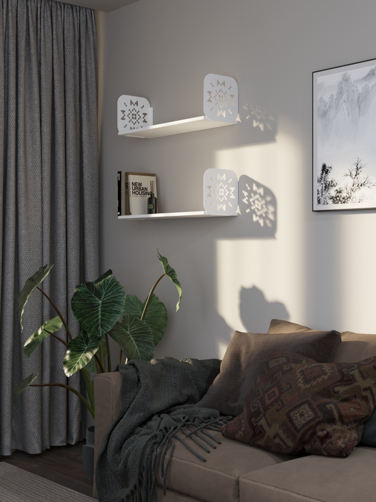 Полиця навісна Metkas Home Дім 900x220x220 мм білий сніг (DPN02233 09022 11)