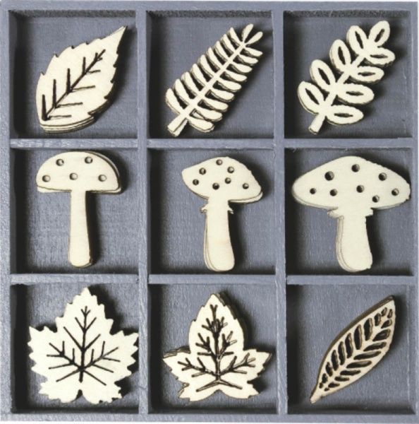 Набор заготовок Грибы и листочки 10,5x10,5 см 45 шт. Knorr Prandell 