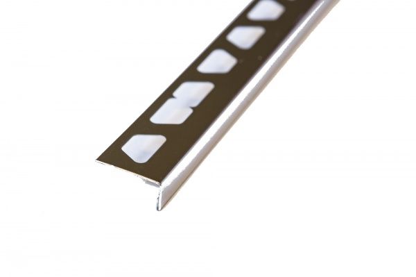 Профиль завершающий нержавеющая сталь 12 мм 2,7 м серебро глянец 