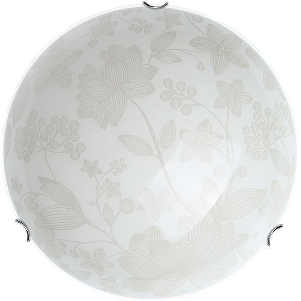 Светильник настенно-потолочный Декора Флора 2x60 Вт E27 белый с рисунком 24290 gl 