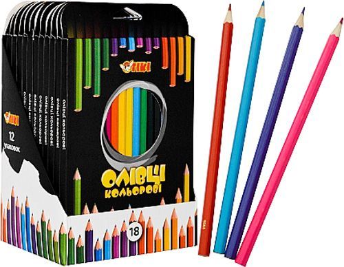 Олівці кольорові 51619-TK (12/180) 18 шт. Тікі