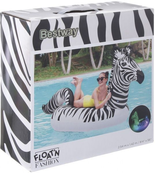 Матрас надувной Bestway 254х142 см Зебра бело-черный