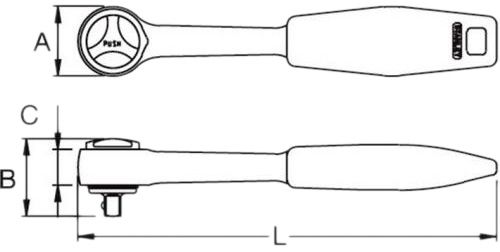 Трещотка Maxi-Drive Stanley 3/8, l=220 мм. 1 шт. 4-86-396