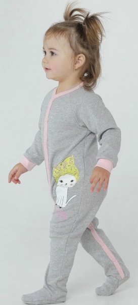 Комбинезон для девочки Smil р.68 серый меланж 108614 