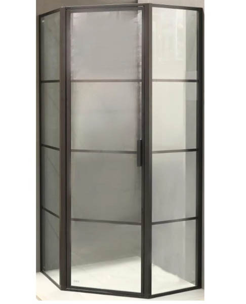 Душевое ограждение EGO пятиугольное распашное LEX BLACK 90х90х200 см NAG3231