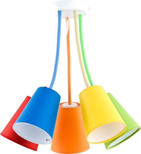Люстра подвесная TK Lighting Wire Colour 2107 5x60 Вт E27 разноцветный 
