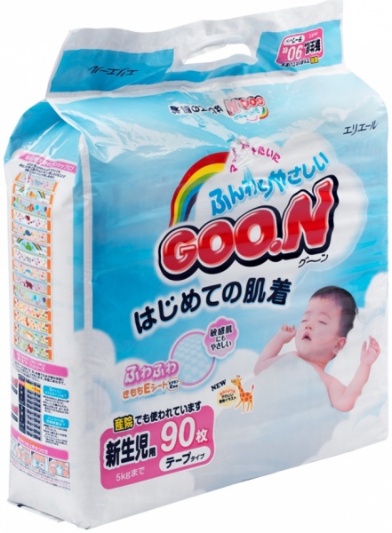 Подгузники Goon S 0-5 кг унисекс 90 шт.
