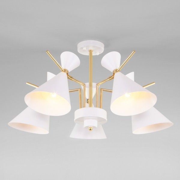 Люстра потолочная Strotskis Apart 70114/5 5x60 Вт E14 бело-золотистый 