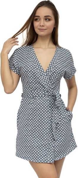Халат женский Roksana Stars 1157/16055 р. XL белый с серым 
