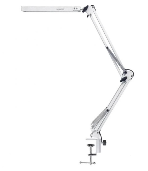 Настольная лампа Maxus Desk Lamp 3CCT Metal CLIP WH 10 Вт белый 1-MDL-10W-MCLW