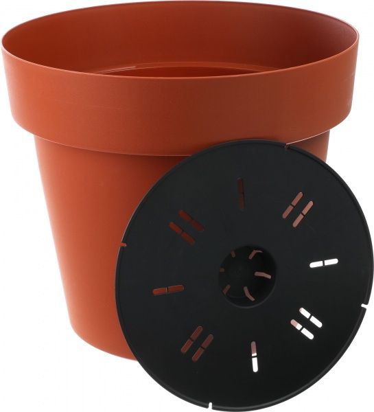 Горщик пластиковий Sanja IPPI Мелроуз круглий 56л теракот 