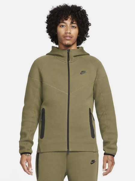 Джемпер Nike M NK TCH FLC FZ WR HOODIE FB7921-222 р.S зелений