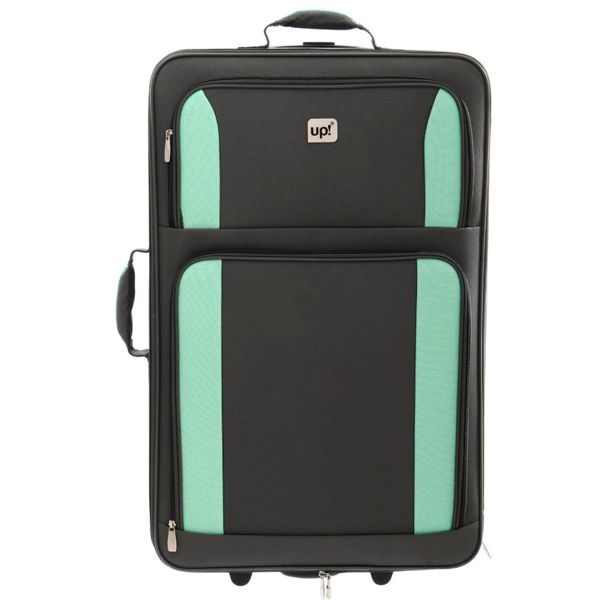 Чемодан Underprice 1020NC серый с зеленой полоской 71х45х23 см