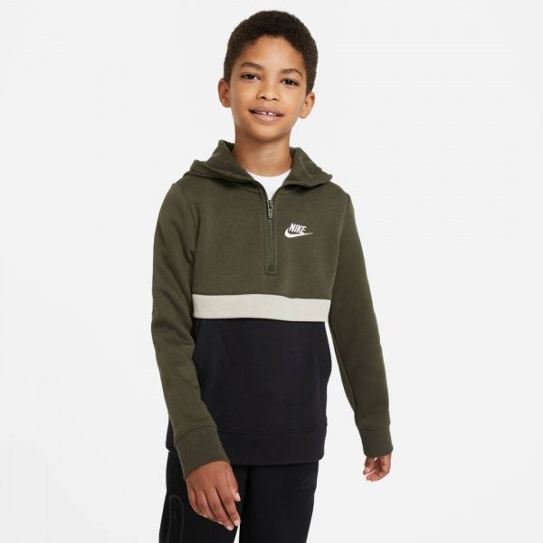 Джемпер Nike B NSW CLUB HZ CQ4297-325 р. M зеленый