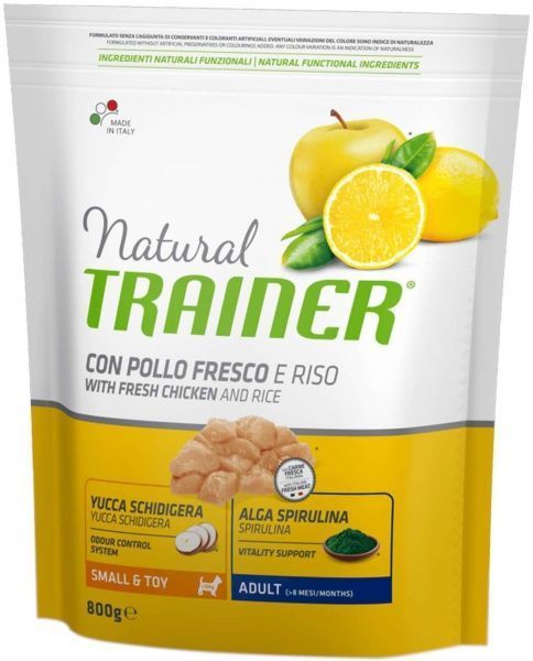 Корм Trainer Natural Adult Mini курица рис и алоэ вера 800 г