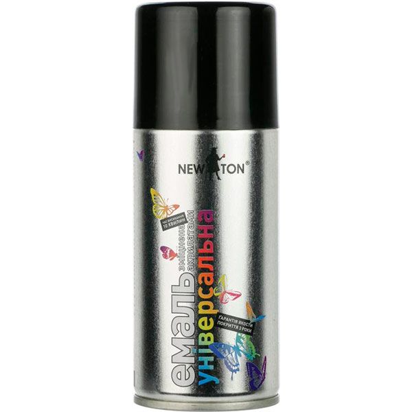 Эмаль аэрозольная универсальная Ral9005 New Ton черный глянец 150 мл