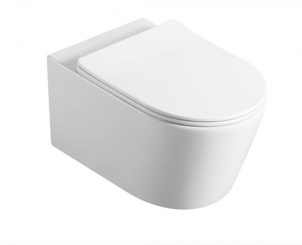 Унитаз подвесной ScandiSPA RAN Rimless с дюропластовым сиденьем Soft-Close Slim 53.5x36x36 см