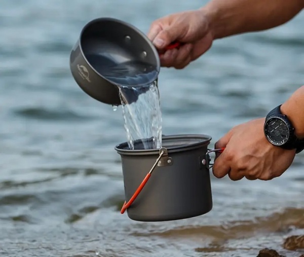 Набір туристичного посуду Naturehike 6 л 9 од. NH18T018-G, алюміній