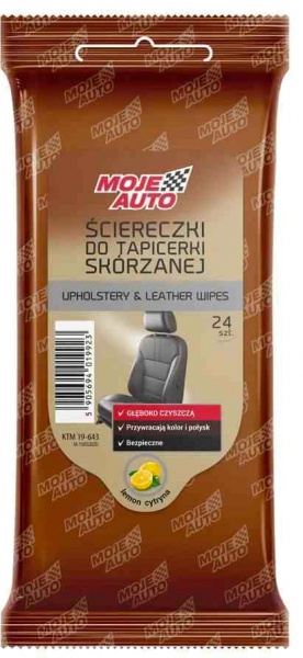 Влажные салфетки для кожаной обивки салона Лимон Moje AUTO 31106 24 шт.
